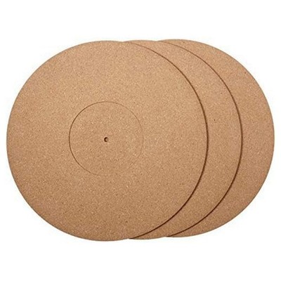 3 Pieces Cork Turntable Mats with High Fidelity for Vinyl LP Record Players9582
