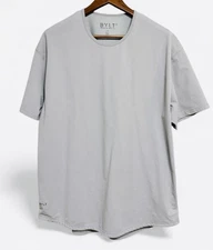 BYLT Premium Basics T Shirt Mens XXL Neutral Grey Lux Drop Cut V-Neck Athleisure