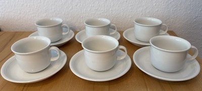 6x Thomas Trend weiß Kaffeetasse m. Unterteller Porzellan 12-tlg. SEHR GUT - RAR