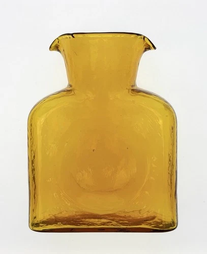 Vintage Blenko Handmade Glass 384 Water Bottle in Gold