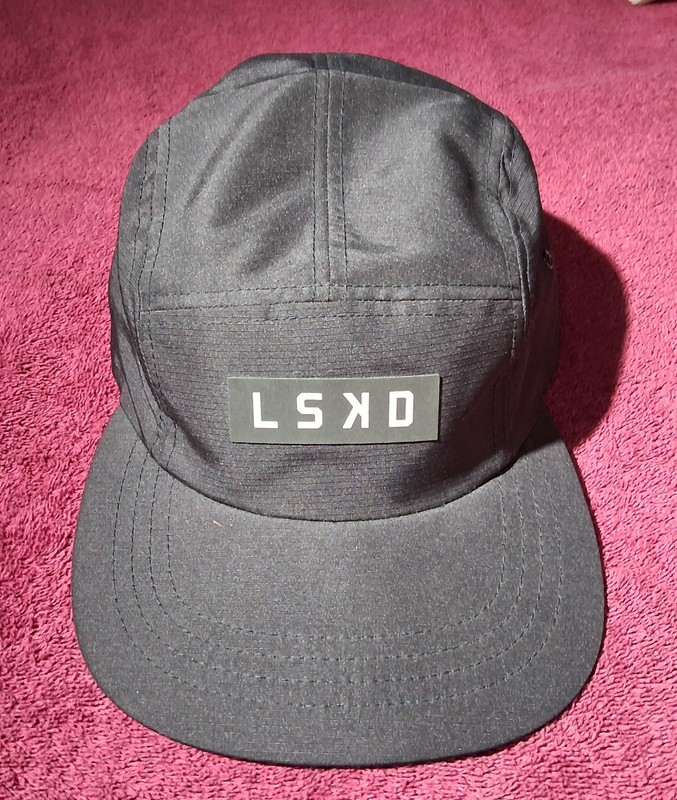LSKD Black 5 Camper Cap Athletic Streetwear Nylon Tech Adjustable Hat Motocross