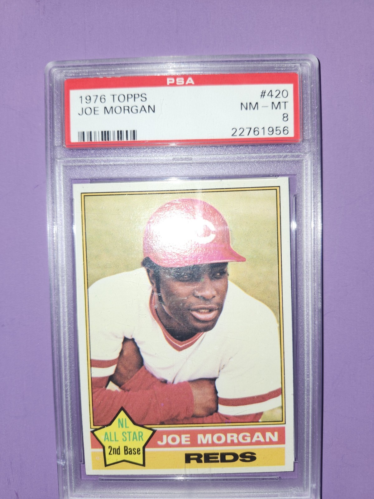 DEAD CENTERED PSA 8 JOE MORGAN HOF 1976 TOPPS #420 GRADED NM-MINT VINTAGE *TPHLC view 6