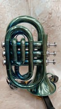 Kaerntner KTR-33P/MBL Pocket Trumpet Beginner/Practice Model with Sun Damage