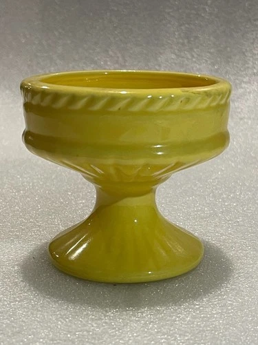 Vintage Haeger Small Yellow Ceramic Round Pedestal Planter USA Pottery