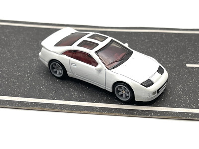 Loose Hot Wheels Nissan 300ZX Twin Turbo (white) SUPER CUSTOM WHEEL SWAP by AEB