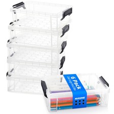 Extra Large Pencil Box, Plastic Hard Pencil Pen Case, Clear Crayon Box Bulk M...