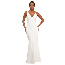 Lulus Maxi Dress Small White Sleeveless Strappy Backless Mermaid All This Allure