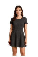 Ann Taylor size 8P speckled black thick stretchy fit n flare dress