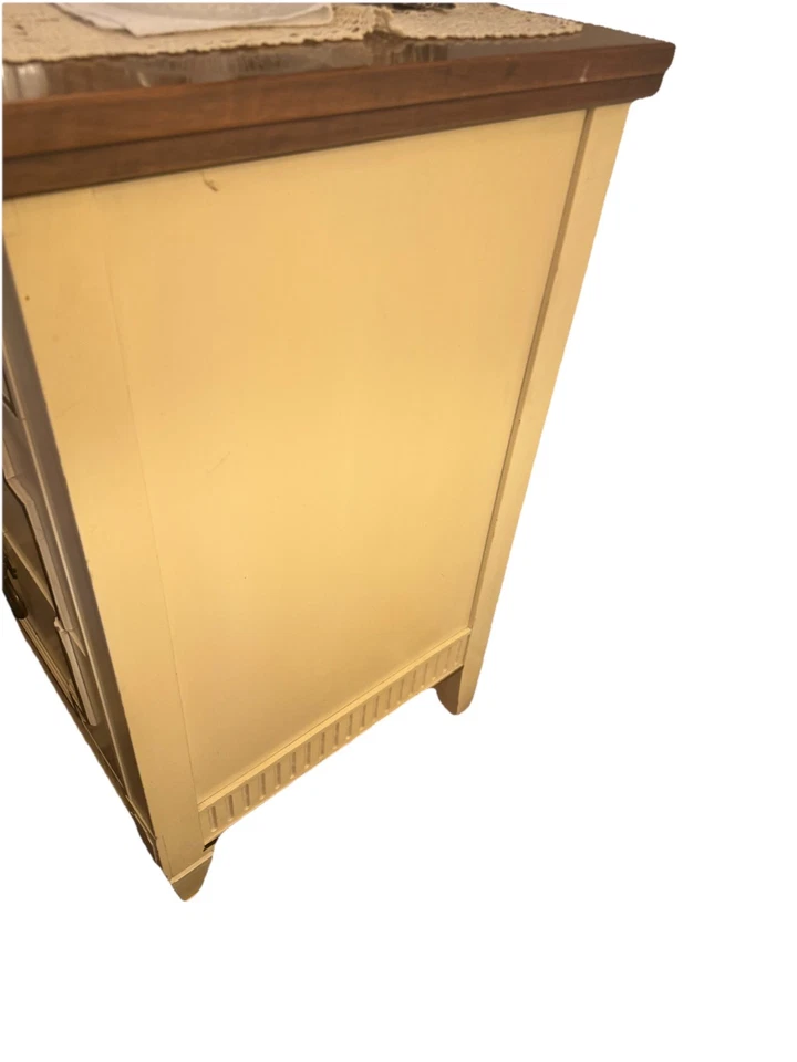 Vintage French Provin. Dresser W/ Wood Top; See Bedside Table In Other Listings - Image 4 of 4