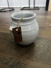  Verano Spanish Ceramics Utensil Jar in Rustic White New
