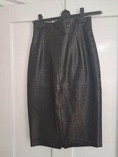Dark brown lined leather skirt, Camilla Paul, size 6