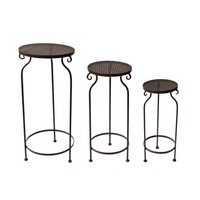 BlumenstäNder 3Er Set Braun Celia Blumentisch Pflanzenhocker Beistelltisch HTI-L