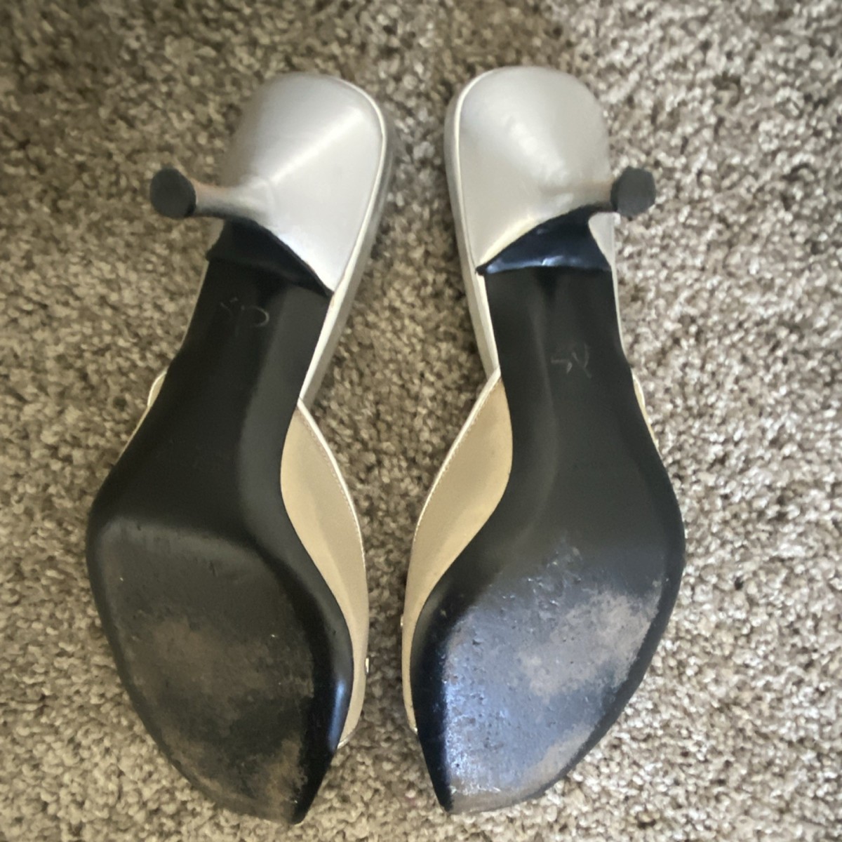 Miu Miu Women's Silver Crystal Bow Slip-On Mule Stiletto Heels