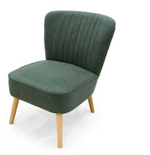 POLTRONA DA ARREDO IN VELLUTO CON PIEDINI IN LEGNO 62X70X 77CM VERDE
