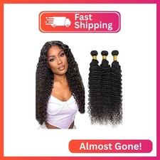  1B Black Bundles Human Hair Deep Wave Bundles 22 24 26 Inch Natural Black Deep