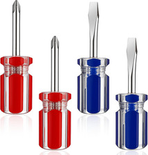 4-pcs Stubby Screwdriver Set Magnetic Tip Phillips Flat Head 3 Inch Compact