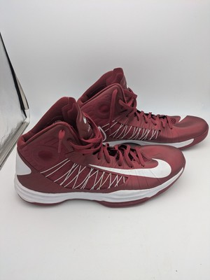 Nike HyperDunk Lunarlon Size 18 Maroon Red And White High Basketball Shoes Used