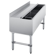 Uimoso 137.4 Qt Commercial Ice Bin 48 x 19in Underbar Ice Bin with Sliding Cover