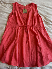 KORI America Womens Pink Coral Sleeveless Knee Dress L Summer Beach Tropical NWT