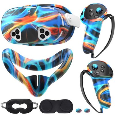 Silicone Cover Set Compatible with Meta/Oculus Quest 3s Accessories, VR Silic...