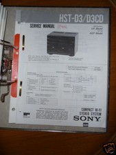 Service Manual Sony HST-D3/D3CD HiFi System, ORIGINAL