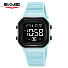 SKMEI Men Digital Watch Rectangle LED Wristwatch Fashion Boy Girl Sport Watch