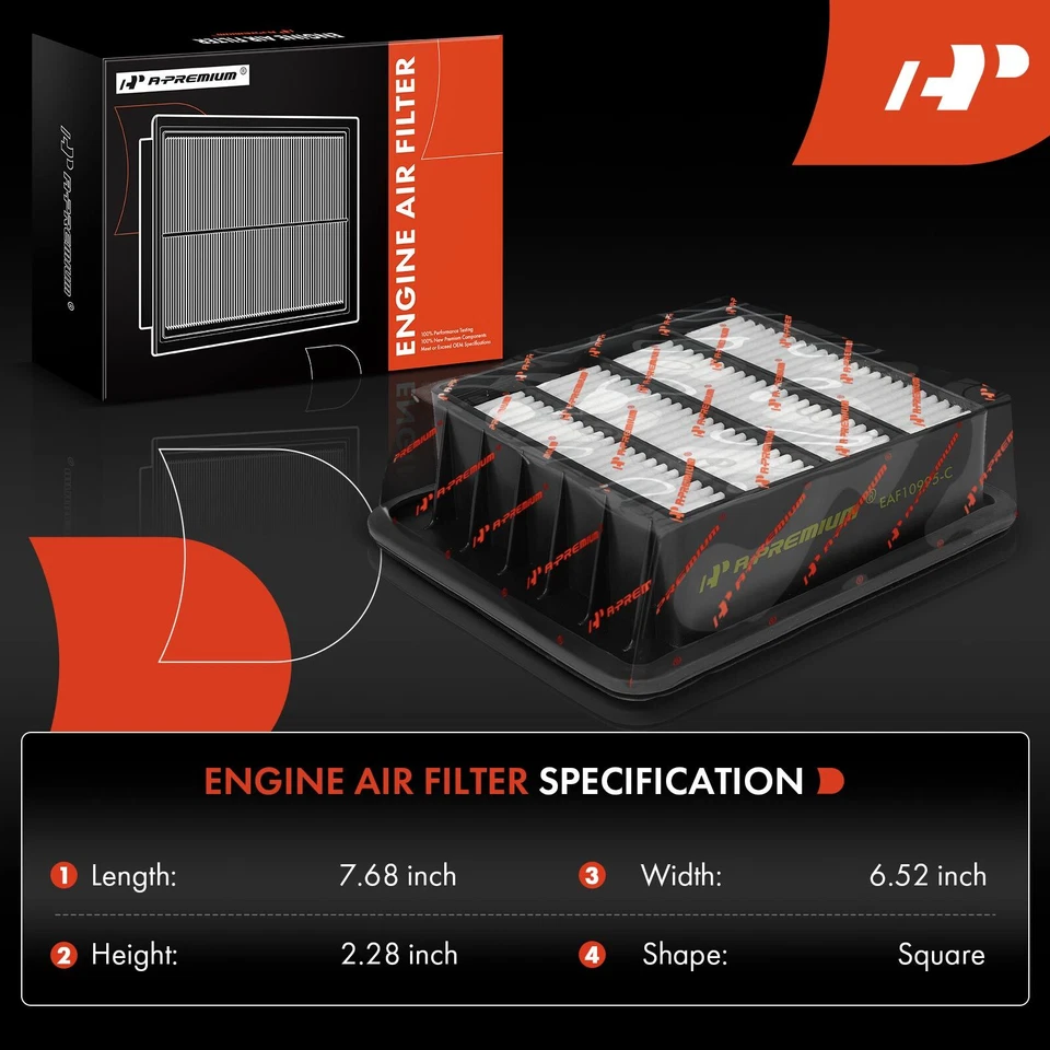 Filtro de aire de motor A-Premium para Nissan GT-R 2009 2010 2011-2021 3,8 L panel rígido Foto 2 de 4