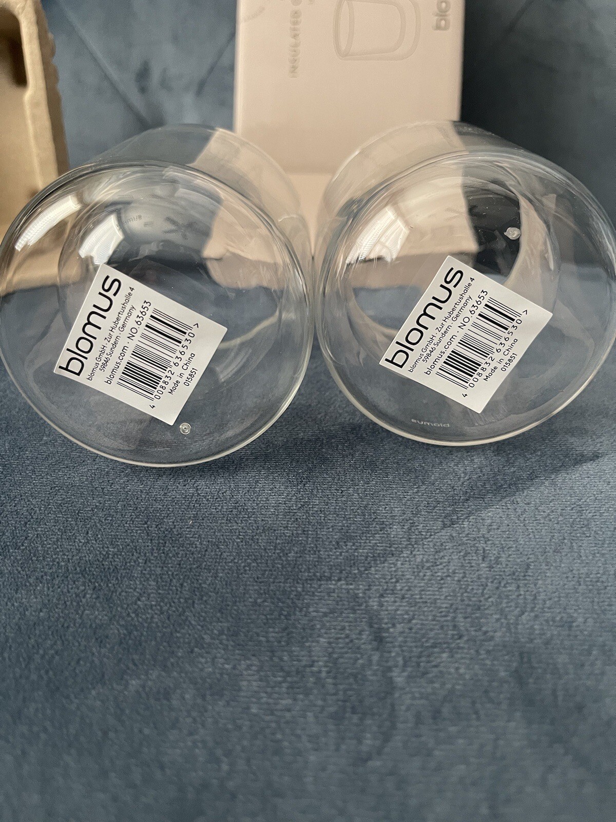 Blomus Insulated Coffee Glasses Tea Glass Nero Model #63653 2pc Set Dbl Wall NEW