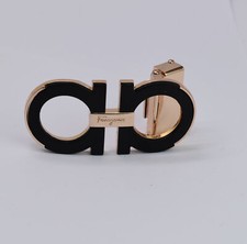 Ferragamo Men's Belt Buckle Black with gold for 34-35mm leather strap