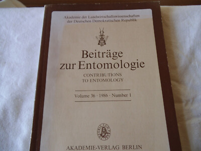 Prof.Dr. Werner Ebert: Beiträge zur Entomologie. Volume 36-1986-Number 1