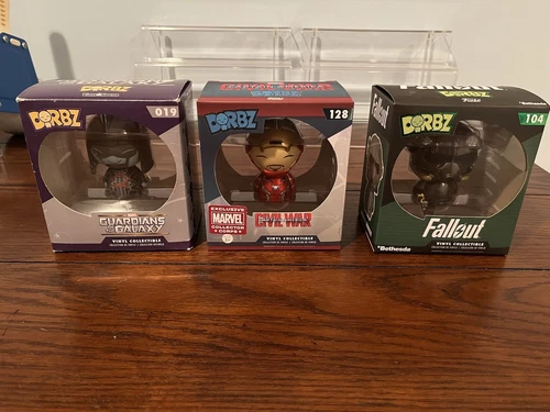 Funko Dorbz lot of 3 Marvel, Fallout, Iron Man Collector Corps Exclusive