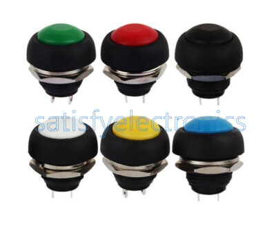 6Pcs NEW Mini 12mm Waterproof Momentary ON/OFF Push Button Round Switch