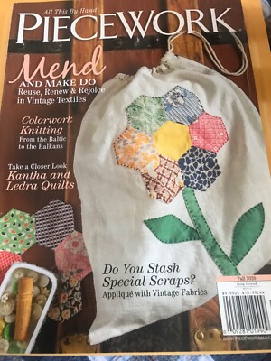 Piecework All This By Hand Magazine, Fall 2020,Knit Mend Make Do, Needlework.
