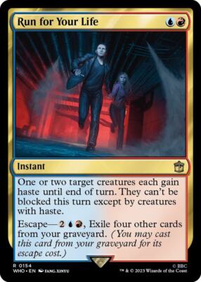 mtg run out of cards Run for Your Life 0154 MTG WHO Rare NP