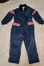 Men's Insulated Coveralls Snow Suit Missing Hood Blue Size M Vintage USA