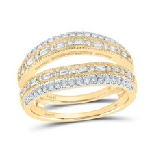 0.50ctw Baguette Diamond Guard Enhancer Wrap Wedding Ring Band 14k Yellow Gold