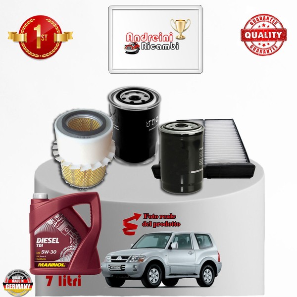 Inspektionskit Filter + ÖL Mitsubishi Pajero III 2.5 Td 85KW 115CV Von 2003->-image