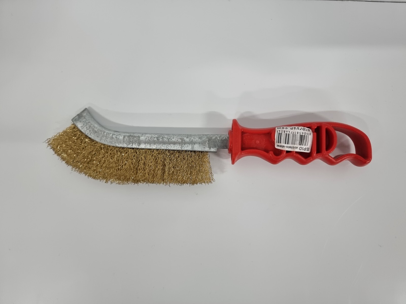 Spid Brass Coasted Steel Brush - Red - Perfect for Metal and Rust Removal