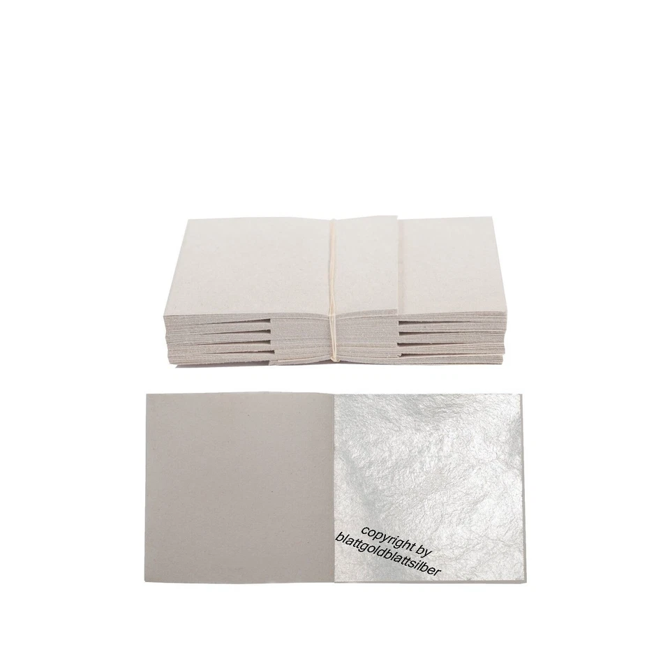 Echtes Blattsilber 6cm x 6cm Echt Silber Silberblatt zum Versilbern & Basteln - Bild 4 von 4