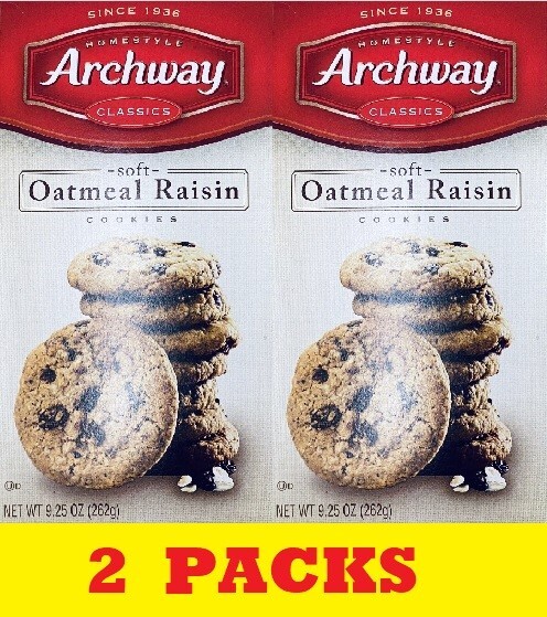 2x Archway Homestyle Classics Soft Oatmeal Raisin Cookies 9.25 Oz