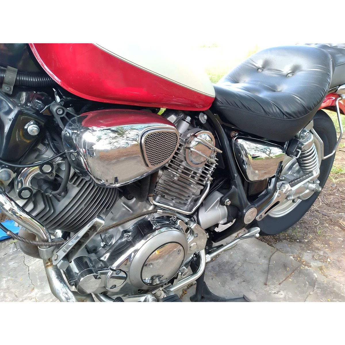 Chrome L/R Panel Battery Side Cover For Yamaha XV 700 750 1000
