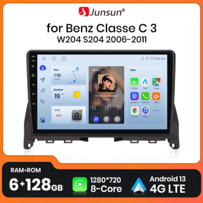 6+128G Android13 Autoradio CarPlay DAB+GPS Navi für MercedesC Class W204 S204 4G