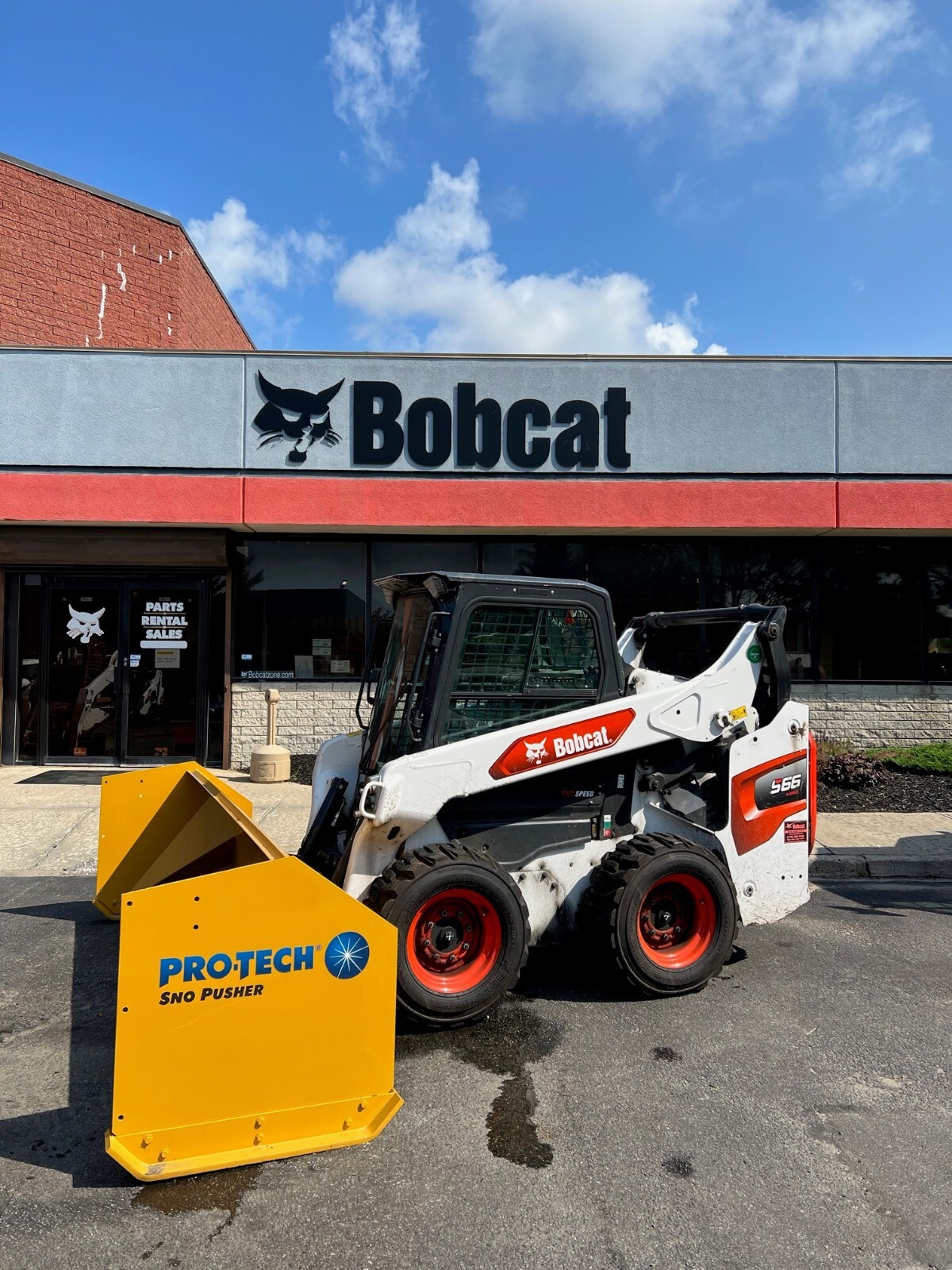 SP08S ProTech New Snow Pusher Box Skid steer Plow CAT Case Boss Deere 8