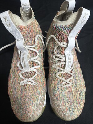 RARE Nike LeBron 15 XV  Fruity Pebbles  Cereal NBA Basketball Shoes Size 8
