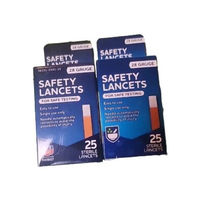 Rite Aid Safety Lancets - 28 Gauge - 2 Boxes (50 Total Lancets) 