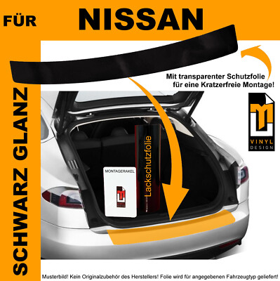 LACKSCHUTZFOLIE LADEKANTENSCHUTZ FÜR Nissan X-Trail T32, ab 2014 Schwarz Glanz