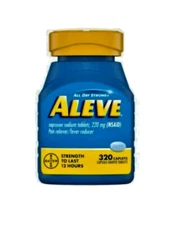 ALEVE Naproxen Sodium 220mg Pain Reliever Fever Reducer 320 Caplets ALL DAY STRG