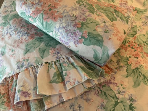 Vintage Martex Queen 3pc Floral Sheet Set: Fitted, Flat Sheet and Case - Picture 9 of 11