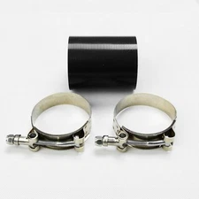 BLACK 3" 3-PLY TURBO/INTAKE/INTERCOOLER PIPING SILICONE COUPLER HOSE+T-CLAMP