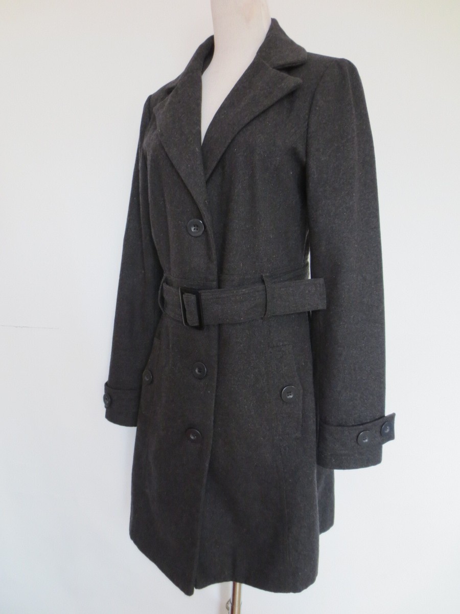 Basic Mantel PIMKIE Trenchcoat Stil 36 anthrazit grau mit Gürtel